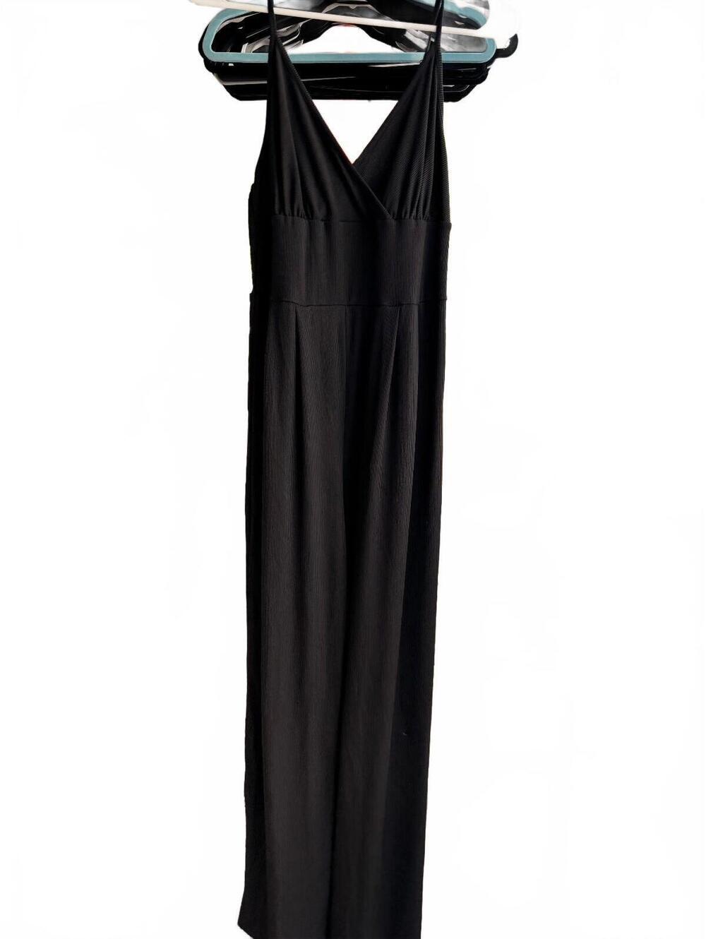 Black Sleeveless V-Neck Romper with Adjustable Straps